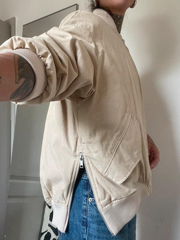 Cream bomber jacket