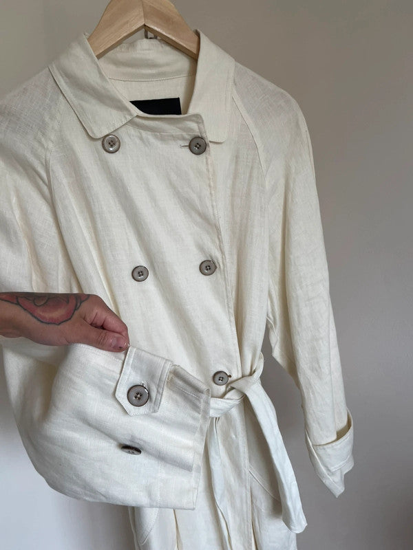 Mango linen trench coat