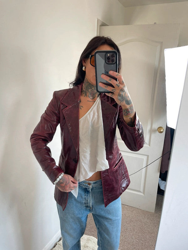Vintage leather blazer