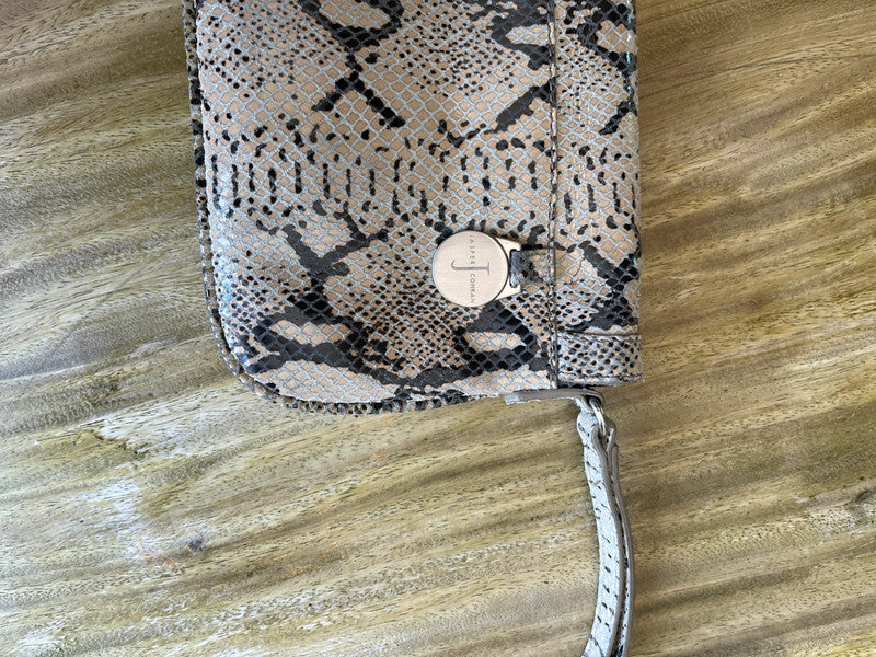 Leather Snake print leather clutch