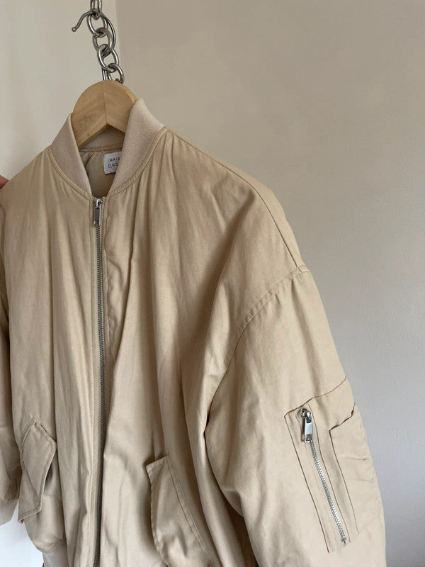 Cream bomber jacket