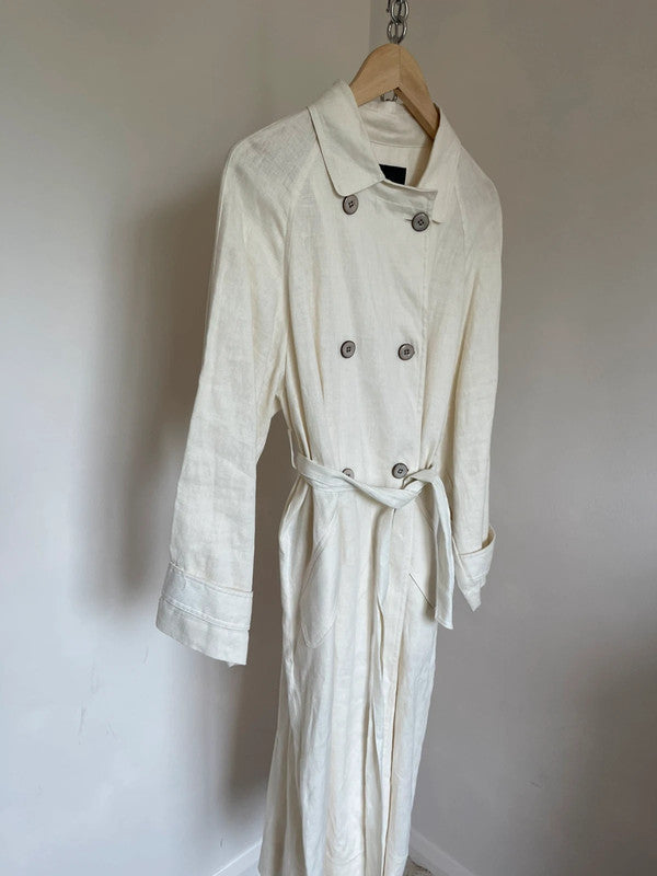 Mango linen trench coat
