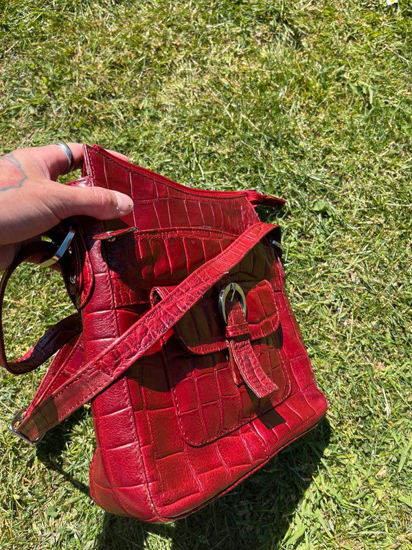 Red leather bag