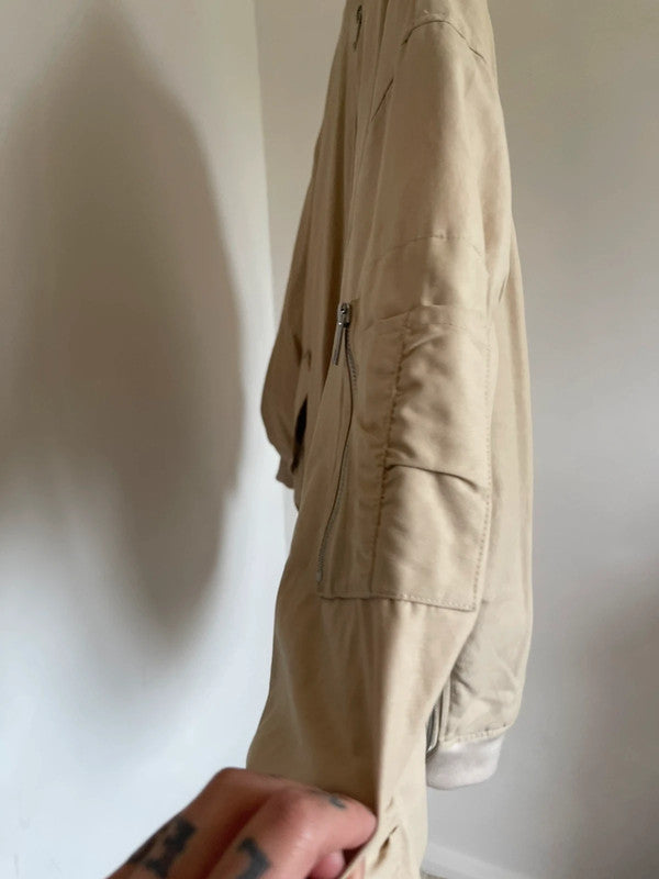 Cream bomber jacket