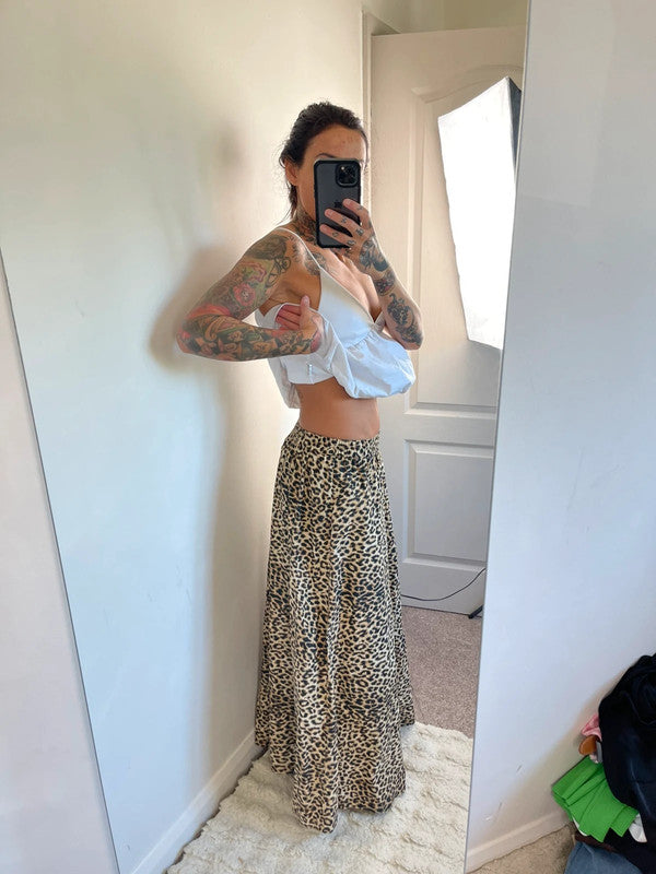 Leopard print maxi skirt