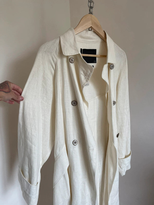 Mango linen trench coat