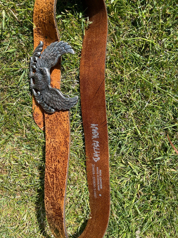 Leather eagle belt