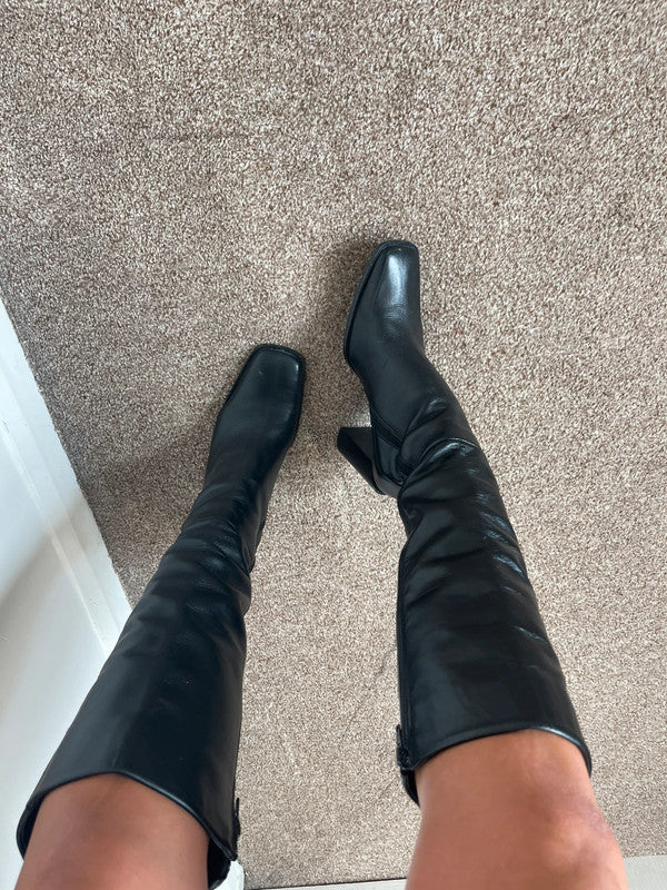 Mango real leather boots uk6