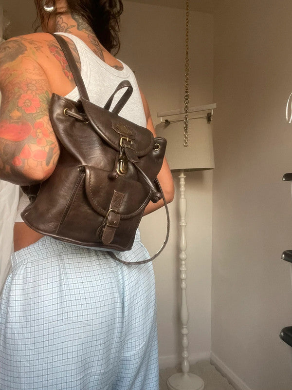 Leather back pack