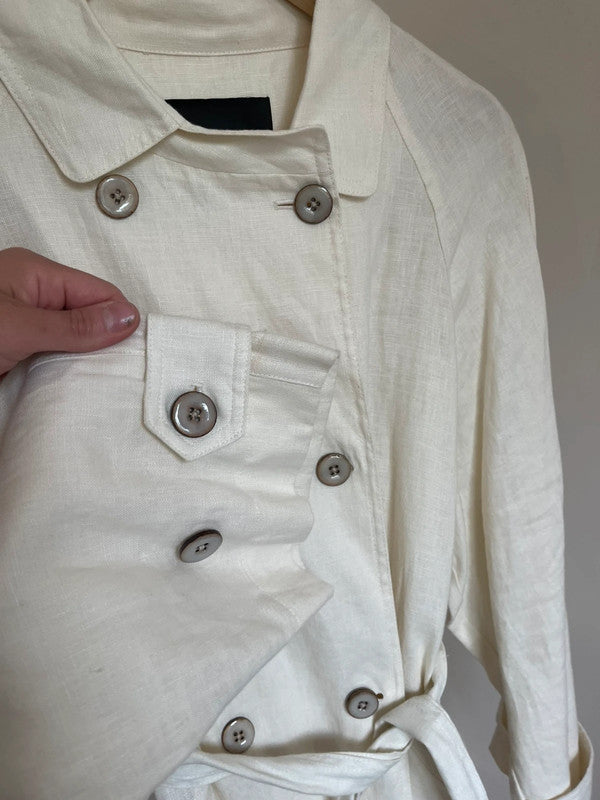 Mango linen trench coat