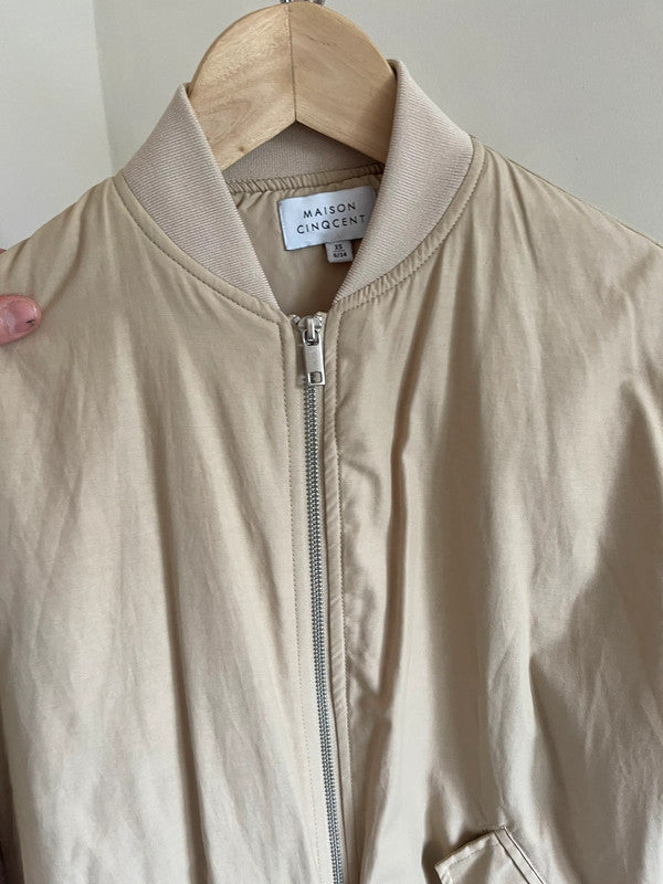 Cream bomber jacket
