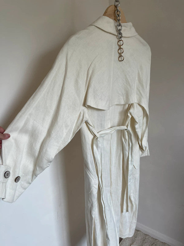 Mango linen trench coat