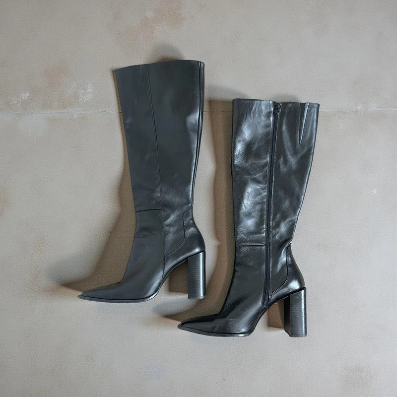 Mango real leather boots uk6