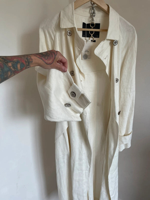 Mango linen trench coat