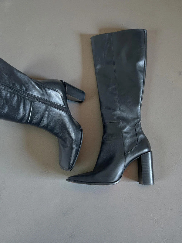 Mango real leather boots uk6