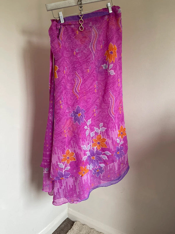 100% silk wrap skirt
