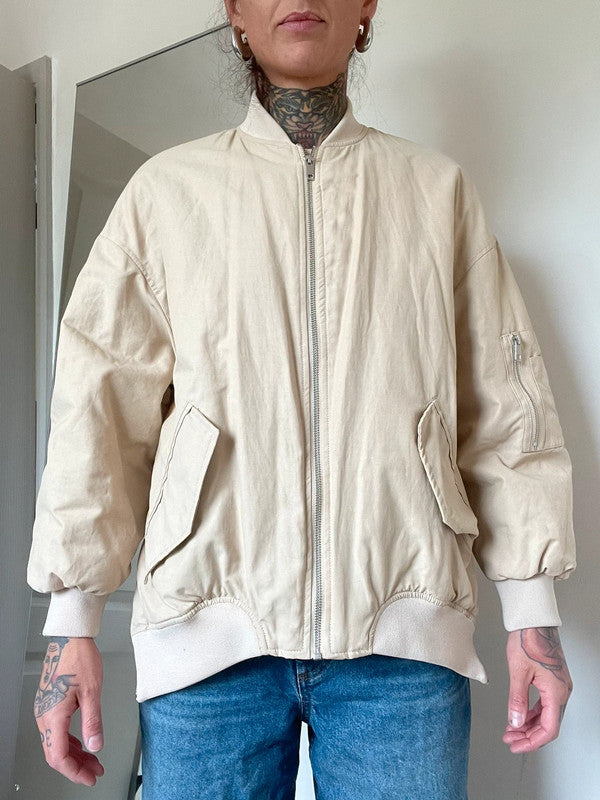 Cream bomber jacket