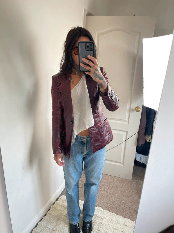 Vintage leather blazer