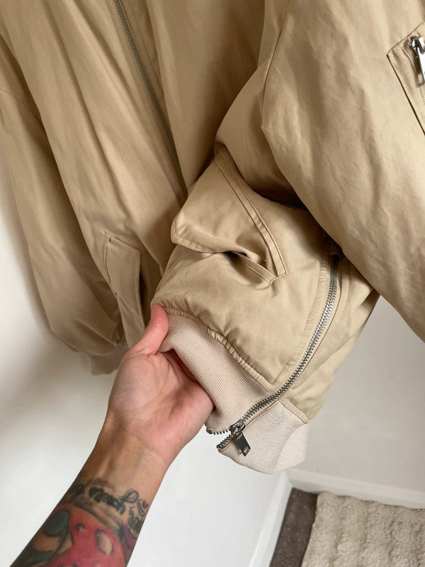 Cream bomber jacket