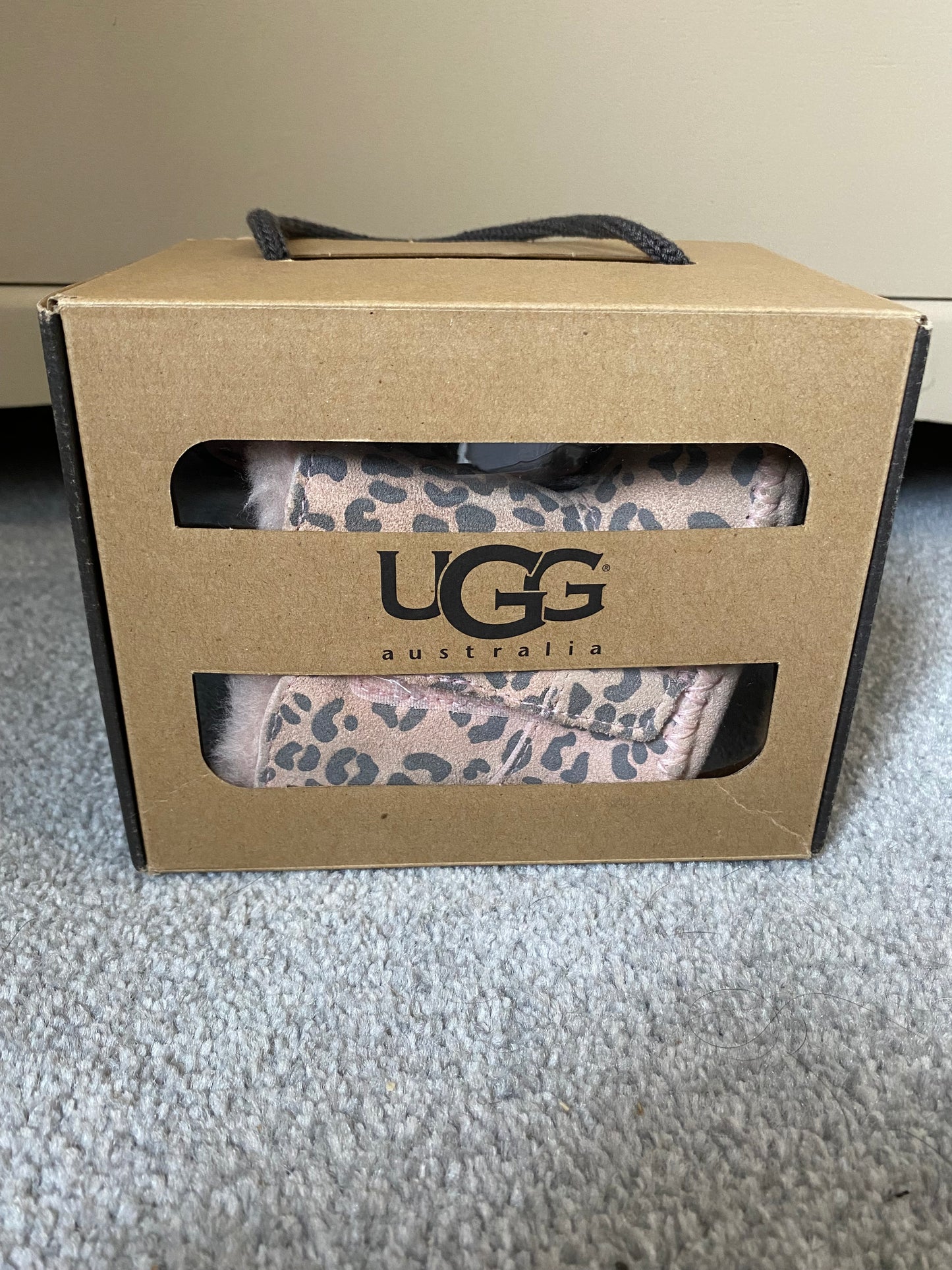 UGG boots pink leopard, age 6 months