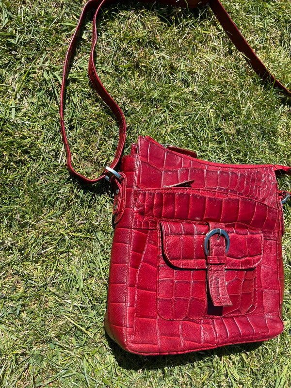 Red leather bag