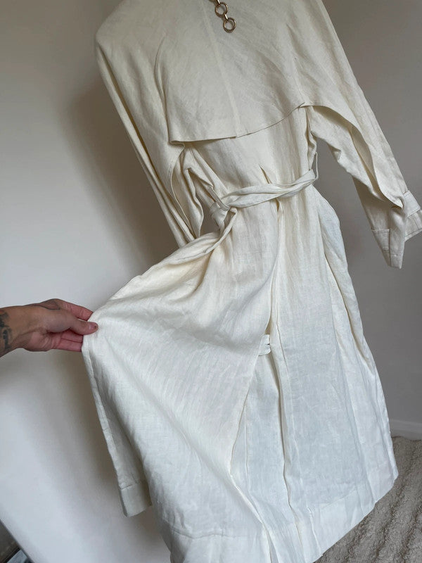 Mango linen trench coat