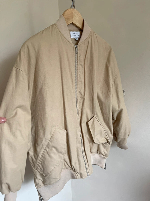 Cream bomber jacket