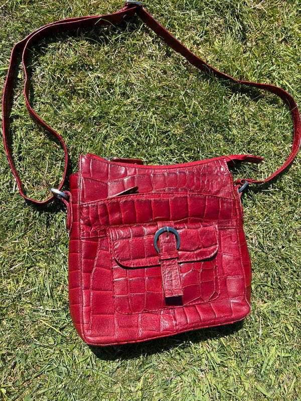 Red leather bag