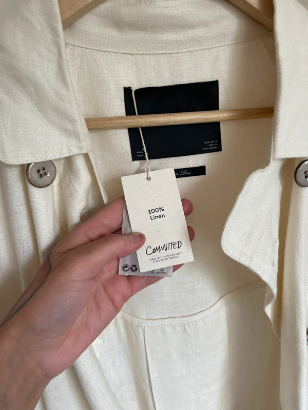 Mango linen trench coat