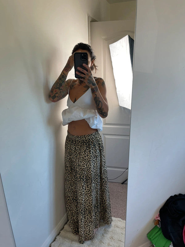 Leopard print maxi skirt