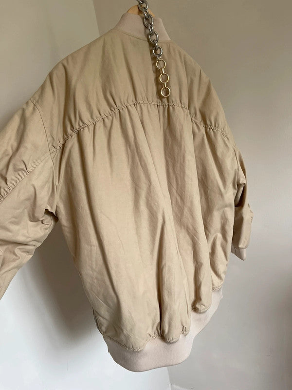 Cream bomber jacket