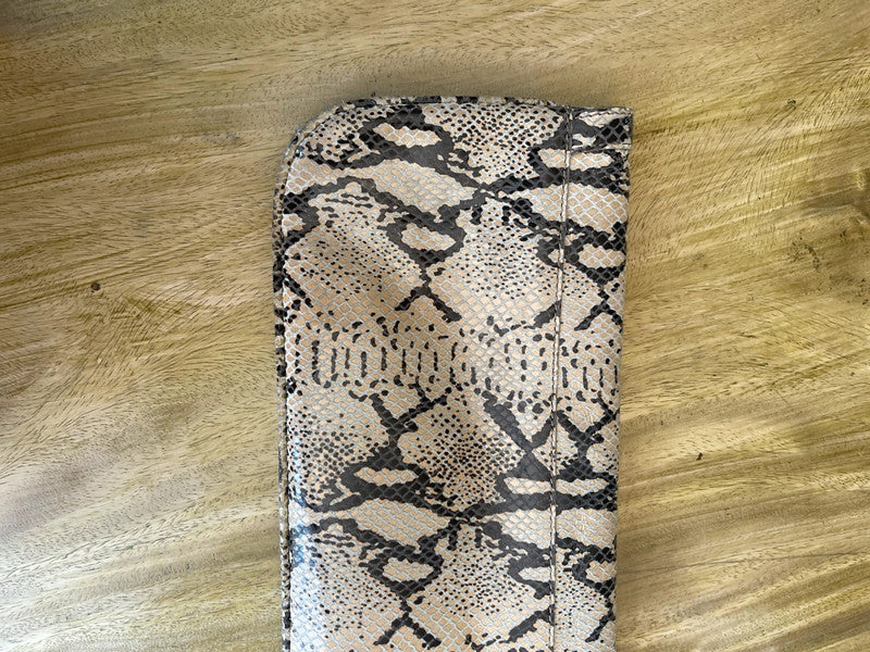 Leather Snake print leather clutch