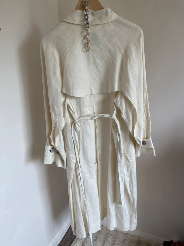 Mango linen trench coat