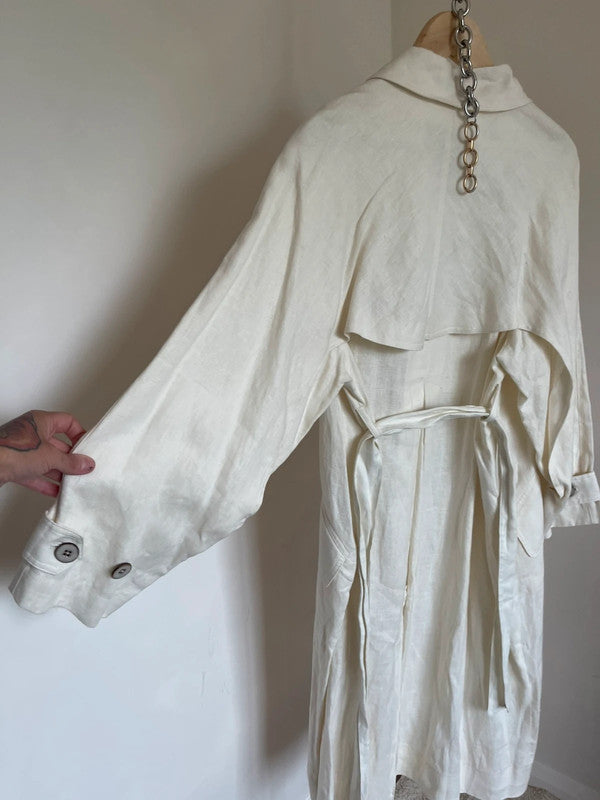 Mango linen trench coat