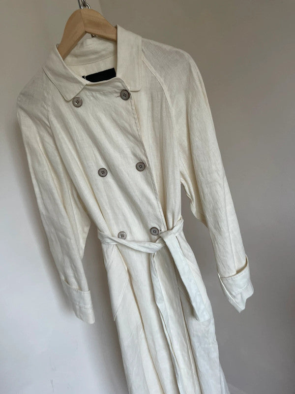 Mango linen trench coat