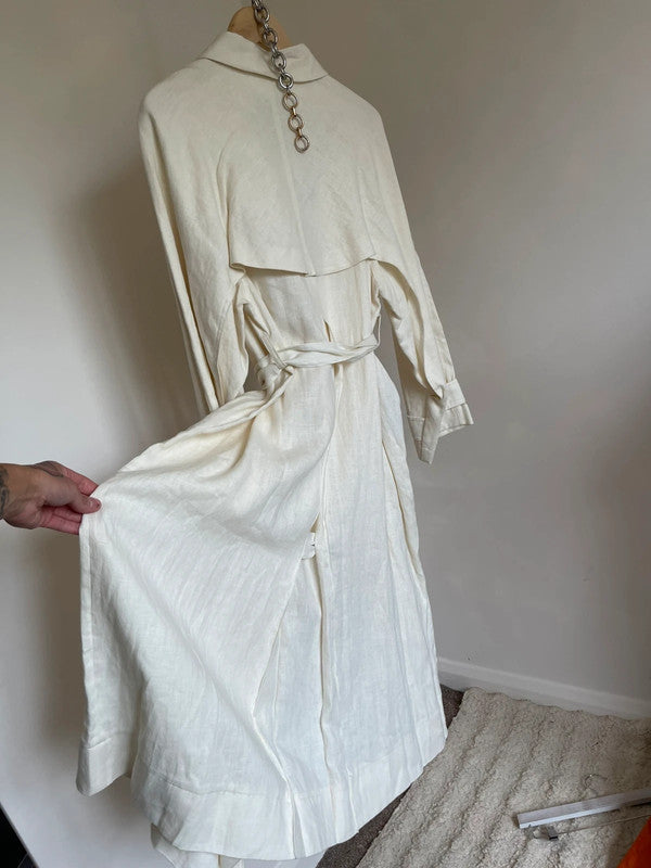 Mango linen trench coat