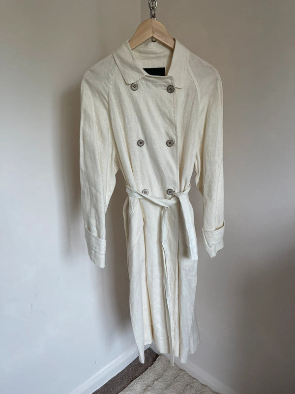 Mango linen trench coat
