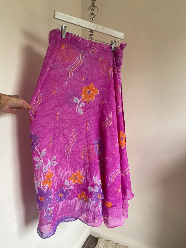 100% silk wrap skirt