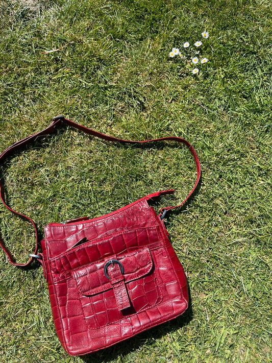 Red leather bag