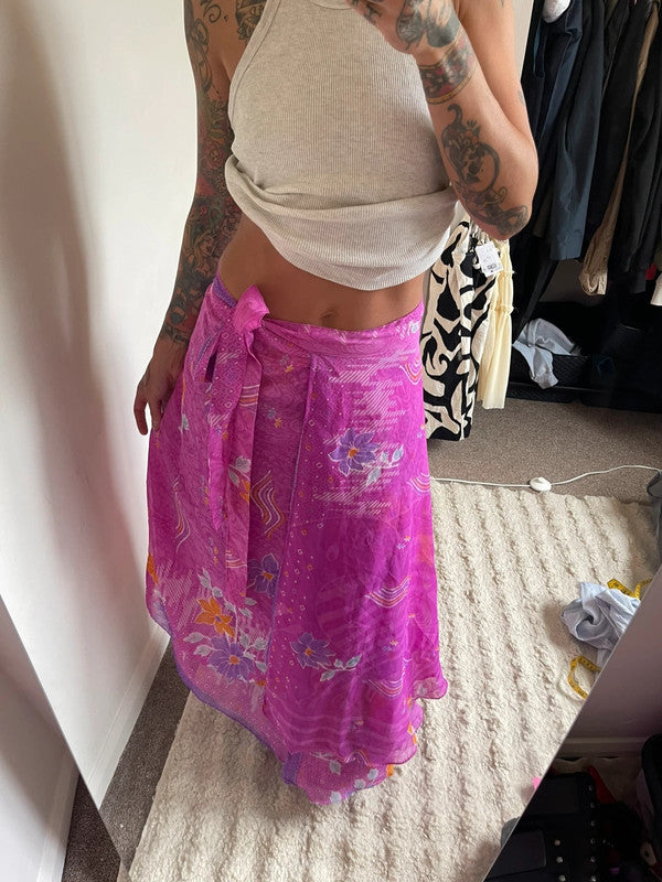 100% silk wrap skirt