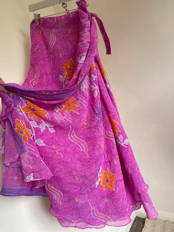 100% silk wrap skirt