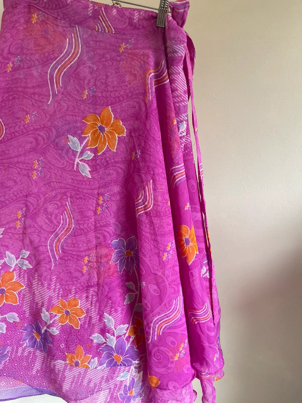 100% silk wrap skirt