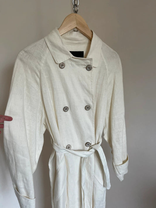 Mango linen trench coat