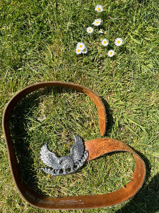 Leather eagle belt