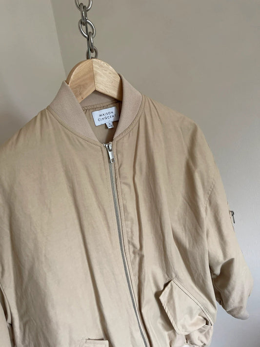 Cream bomber jacket